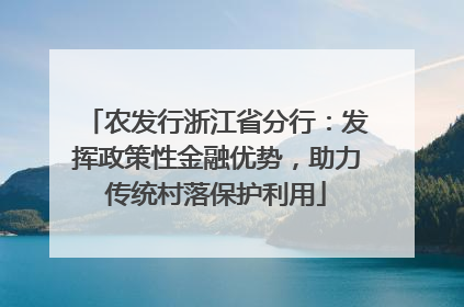 农发行浙江省分行：发挥政策性金融优势，助力传统村落保护利用
