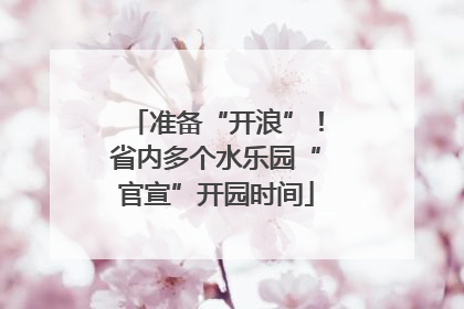 准备“开浪”！省内多个水乐园“官宣”开园时间