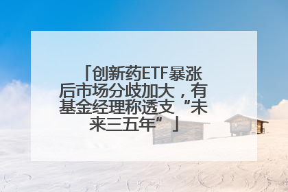 创新药ETF暴涨后市场分歧加大，有基金经理称透支“未来三五年”