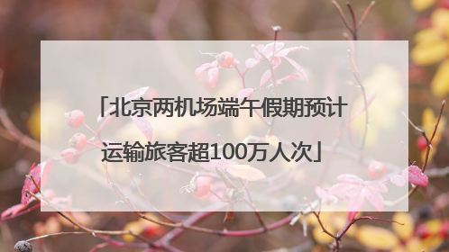 北京两机场端午假期预计运输旅客超100万人次