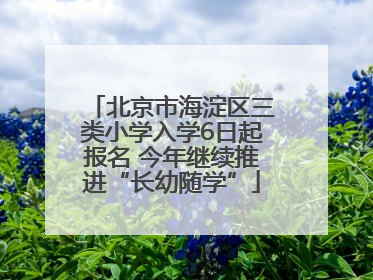 北京市海淀区三类小学入学6日起报名 今年继续推进“长幼随学”