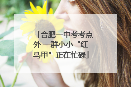合肥一中考考点外 一群小小“红马甲”正在忙碌