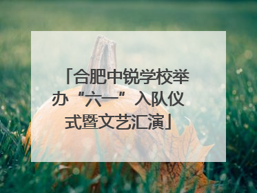 合肥中锐学校举办“六一”入队仪式暨文艺汇演
