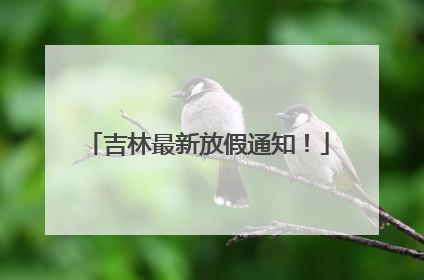 吉林最新放假通知！