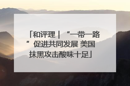 和评理｜“一带一路”促进共同发展 美国抹黑攻击酸味十足