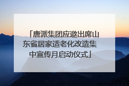 唐派集团应邀出席山东省居家适老化改造集中宣传月启动仪式