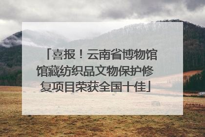 喜报！云南省博物馆馆藏纺织品文物保护修复项目荣获全国十佳