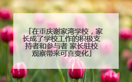 在重庆谢家湾学校，家长成了学校工作的积极支持者和参与者 家长驻校观察带来可喜变化