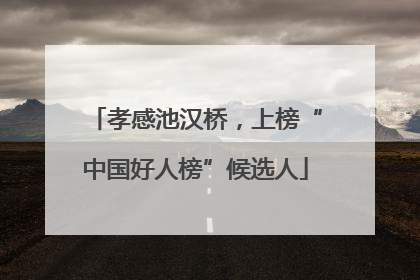孝感池汉桥，上榜“中国好人榜”候选人