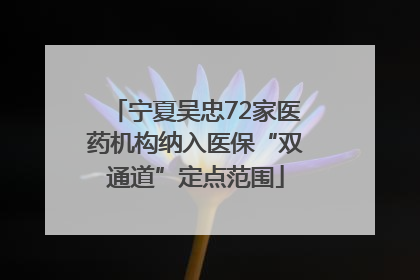 宁夏吴忠72家医药机构纳入医保“双通道”定点范围