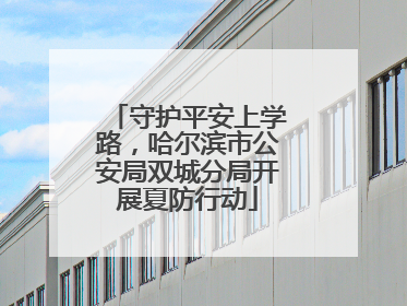 守护平安上学路，哈尔滨市公安局双城分局开展夏防行动