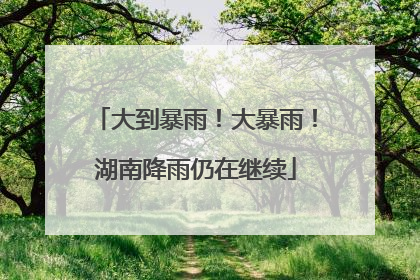 大到暴雨！大暴雨！湖南降雨仍在继续