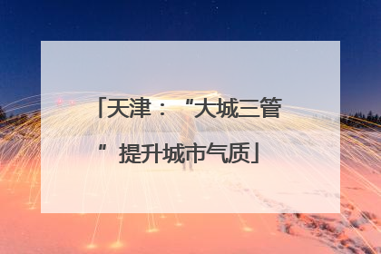 天津：“大城三管”提升城市气质