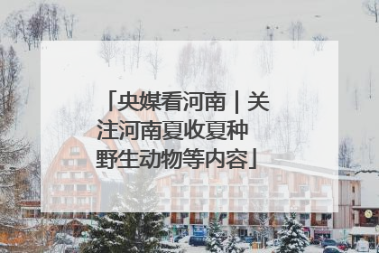 央媒看河南｜关注河南夏收夏种 野生动物等内容