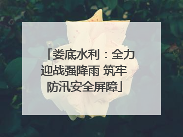 娄底水利：全力迎战强降雨 筑牢防汛安全屏障