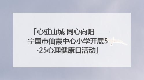 心驻山城 同心向阳——宁国市仙霞中心小学开展5·25心理健康日活动