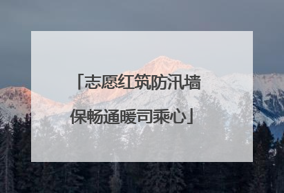 志愿红筑防汛墙 保畅通暖司乘心