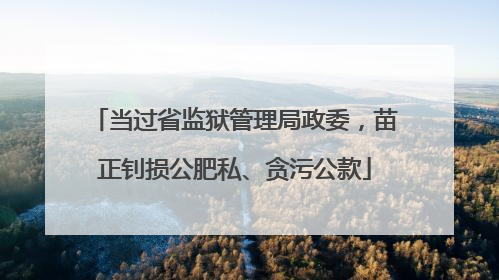 当过省监狱管理局政委，苗正钊损公肥私、贪污公款