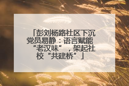 彭刘杨路社区下沉党员易静：语言赋能“老汉味”，架起社校“共建桥”