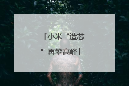 小米“造芯”再攀高峰