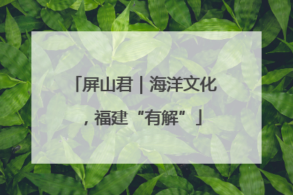 屏山君｜海洋文化，福建“有解”