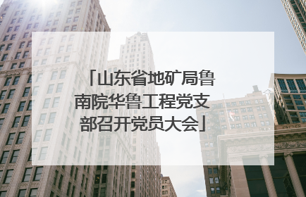 山东省地矿局鲁南院华鲁工程党支部召开党员大会