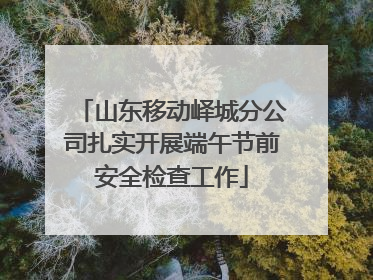 山东移动峄城分公司扎实开展端午节前安全检查工作
