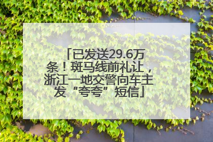 已发送29.6万条！斑马线前礼让，浙江一地交警向车主发“夸夸”短信