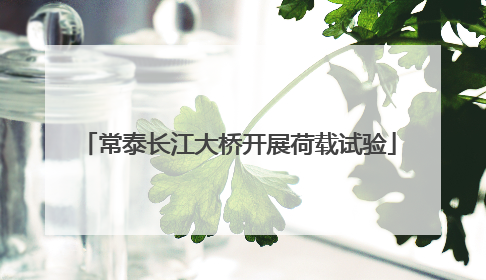 常泰长江大桥开展荷载试验