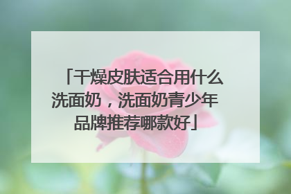 干燥皮肤适合用什么洗面奶，洗面奶青少年品牌推荐哪款好