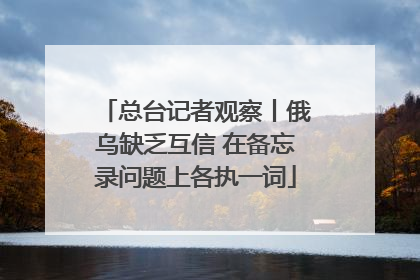 总台记者观察丨俄乌缺乏互信 在备忘录问题上各执一词