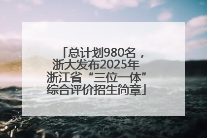 总计划980名，浙大发布2025年浙江省“三位一体”综合评价招生简章