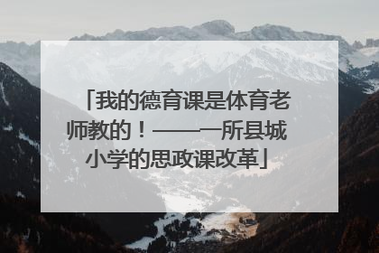 我的德育课是体育老师教的！——一所县城小学的思政课改革