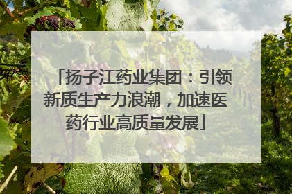 扬子江药业集团：引领新质生产力浪潮，加速医药行业高质量发展