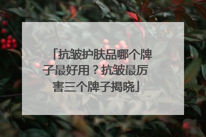 抗皱护肤品哪个牌子最好用？抗皱最厉害三个牌子揭晓