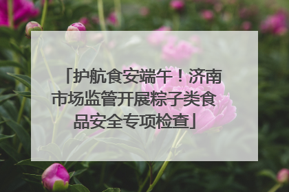 护航食安端午！济南市场监管开展粽子类食品安全专项检查