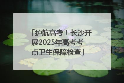 护航高考！长沙开展2025年高考考点卫生保障检查