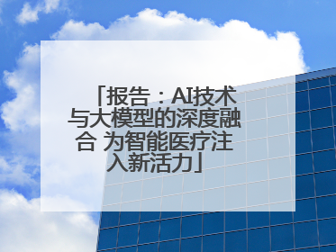报告：AI技术与大模型的深度融合 为智能医疗注入新活力