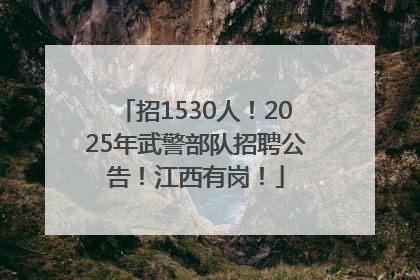 招1530人！2025年武警部队招聘公告！江西有岗！