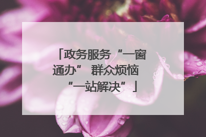 政务服务“一窗通办” 群众烦恼“一站解决”