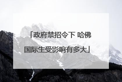 政府禁招令下 哈佛国际生受影响有多大