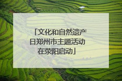 文化和自然遗产日郑州市主题活动在荥阳启动