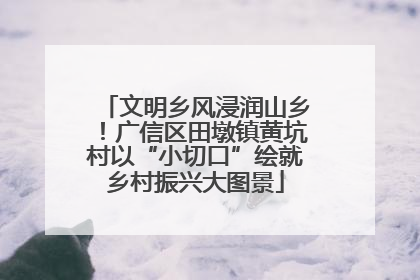 文明乡风浸润山乡！广信区田墩镇黄坑村以“小切口”绘就乡村振兴大图景