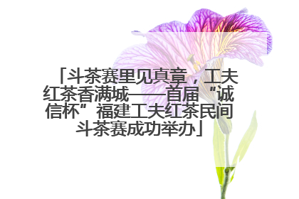 斗茶赛里见真章，工夫红茶香满城——首届“诚信杯”福建工夫红茶民间斗茶赛成功举办