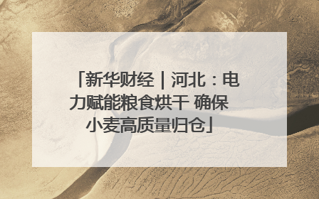 新华财经｜河北：电力赋能粮食烘干 确保小麦高质量归仓