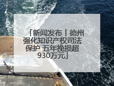 新闻发布丨德州强化知识产权司法保护 五年挽损超930万元