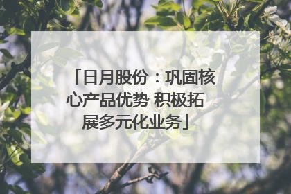 日月股份：巩固核心产品优势 积极拓展多元化业务