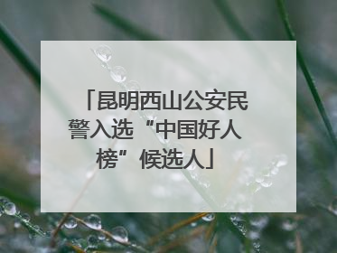 昆明西山公安民警入选“中国好人榜”候选人