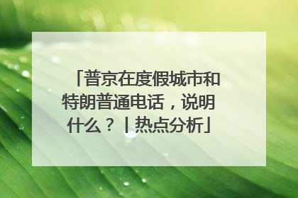 普京在度假城市和特朗普通电话，说明什么？丨热点分析
