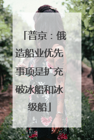 普京：俄造船业优先事项是扩充破冰船和冰级船
